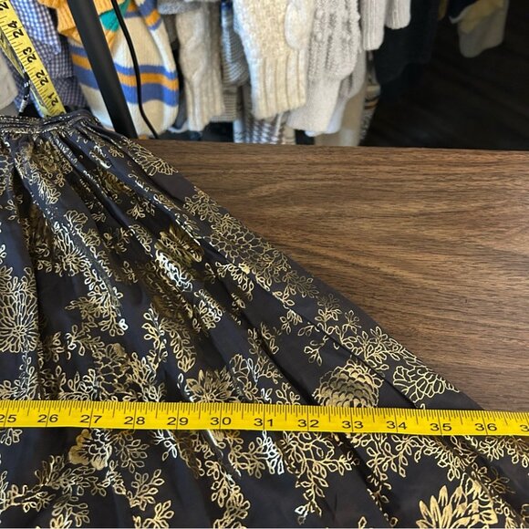 ❤️French Connection Womens Metallic Green Strapless Floral Dress Size 8 - Picture 9 of 10